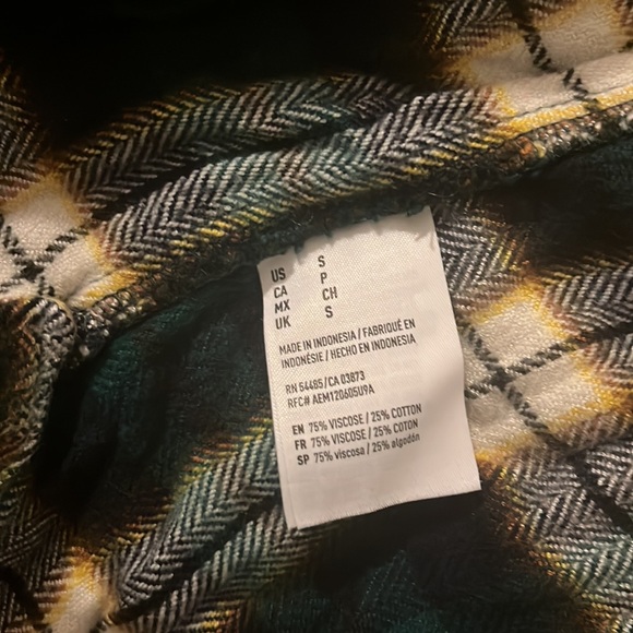 green/white american eagle flannel : size small - Picture 2 of 4
